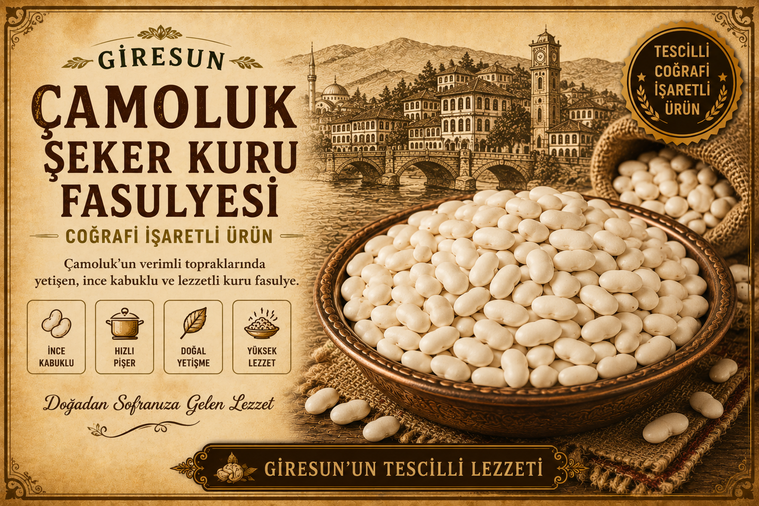 Çamoluk Şeker Kuru Fasulyesi